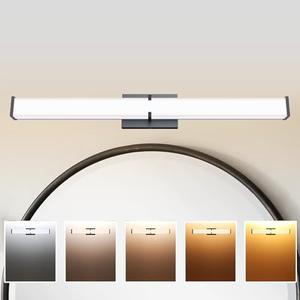 NOVELUX 24.8" LED Vanity Light - Modern Black Bathroom Dimmable Light Fixture with 5CCT, Clear Shade