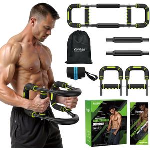 Twister Arm Trainer for Men, Chest Workout Equipment 5-Level Adjustable (40-130lb) with Ergonomic 27 Targets Biceps/Clip/Thigh, Portable Exerciser for Home Gym Travel Fitness