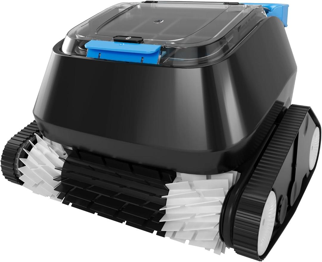 8streme Black Pearl Ultra Robotic Pool Cleaner Battery-Powered Inground Vacuum for Pools Up to 10 Ft Deep Wall Climber 150 Min Runtime 7 Quart Top Load Filter 