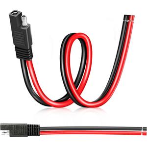 SAE Extension Cable 1FT, 10AWG Heavy Duty Pure Copper SAE Connector Quick Connect and Disconnect Wire Harness for Solar Panel, Motorcycles, Car, Truck, RVs, Tractors, ATV, Trolling Motor 2Pack