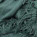 BATTILO HOME Christmas Dcor Green Throw Blanket with Fringe, Geometric Bed Throws Dark Green Throws Decorative Throw Blanket for Couch, 50"x60"