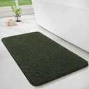 LOCHAS Bathroom Rugs, 24" x 36" Bath Rug Non Slip Washable, Luxury Shaggy Bath Mat Absorbent, Soft Cozy Bathroom Carpet for Shower Quick Dry, Olive Green