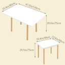 47" Wooden Foldable Kitchen Table Dining Table Rotating Table 4-6 People, 31.5 inches x 47 inches x 30 inches