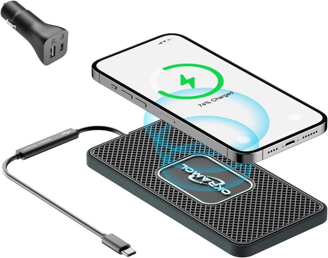 Wireless Charger for Car, Type C Wireless Fast Charging Pad,Charging Station for Multiple Devices,Adapter for AirPods iPhone15/14/13/12 Pro/Max11 Android Samsung S20 S21 S22 S23 (30CM Cable)