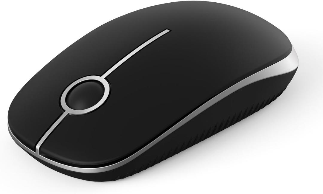 Vssoplor Wireless Mouse, 2.4G Slim Portable Computer Mouse with Nano Receiver Quiet Silent Optical Laptop Mouse for Notebook, PC, Laptop, Computer-Black and Silver