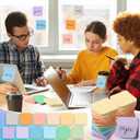 Maitys 24 Pads Round Corner Sticky Notes Bulk 3 x 3 Colorful Cute Pastel Self Sticky Note Macaroon Aesthetic Shaped Memo for Office School Student Teacher Nurses Supplies 2400 Sheet 12 Color