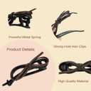 CURASA Bow Hair Clips 6PCS Vintage Twist Design, Leather Bow Strong Hold Non Slip Hair Clips for Women Girls Thick Hair