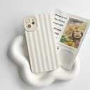 NITITOP Compatible with iPhone 11 Case Cute Stylish Line Stripe Pattern Design for Women Girls Soft TPU Shockproof Full Camera Protective Phone Cover - White