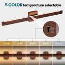 LED Modern Vanity Light: 32 Inch 5CCT Brown Wood Painted Bathroom Wall Lighting Fixtures Over Mirror 26W Dimmable Vanity Lights Bar for Restroom Bedroom