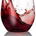 SUT Disposable Wine Glasses Stemless - 12oz Unbreakable Wine Cups, Shatterproof, Recyclable, Heavy Duty Plastic Wine Glasses for Parties Disposable(24Pack)(Clear)