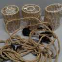 Retisee 3 Lights Hanging Light with Plug in Cord Pendant Lamp 22 ft Hemp Rope Boho Rattan Lamp On/off Switch Farmhouse Hanging Bohemian Decor for Bedroom Living Room Kitchen Hallway Foyer