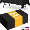 Black Plastic Table Cloth Rectangle Table 15 Pack, 54''108'' Tablecloth for 6ft Tables, Table Cloth for Disposable Use, Table Cover for Holiday Party, Gathering