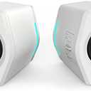 G2000 32W PC Computer Speakers for Gaming Desktop PC Laptop Mac Computer Woofer Speakers Bluetooth USB 3.5mm AUX Inputs RGB Lights Multimedia Speakers White