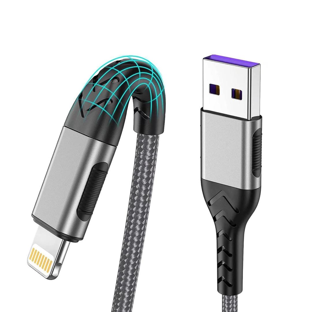 iPhone Charger, [Apple MFi Certified] 3Pack 6FT USB A Cable for Long Charger Cable, Fast iPhone Charging Cord Compatible with with iPhone Xs Max/XS/XR/X/8/7/6S/6/Plus/SE/iPad(Silver)