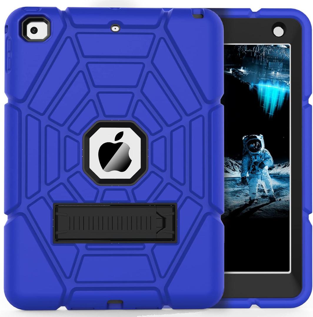 Grifobes for iPad 6th/5th Generation Cases 2018/2017, for iPad Air 2 Case 2014 9.7 inch, Heavy Duty Shockproof Rugged Protective i Pad 5 6 Gen 9.7" Case with Stand (Blue+ Black)
