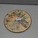 TLESKE Vintage Dragonfly Floral Round Wall Art Decor Framed 10x10, Fall Flower Canvas Wall Art Prints Artwork, Beige Neutral Wall Hanging Room Door Decor Decorations for Bedroom Living Room