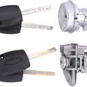 MOTOKU Ignition Switch Door Lock Cylinder with Keys Kit for Ford Fiesta 2011-2019 Front Left Driver Side Door