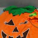 3Pcs Pumpkin Costume Adult,Glow in the Dark Poncho for Women with Headband and Candy Bag for Halloween