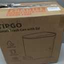 TIPGO Slim Bathroom Trash Can with Lid Soft Close, 6 Liter / 1.6 Gallon Stainless Steel Garbage Can with Removable Inner Bucket, Step Pedal, Small Trash Cans for Bedroom, Office, Kitchen (Green)