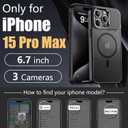 Innaght Magnetic for iPhone 15 Pro Max Case with Stand,Compatible with MagSafe,Rugged,Heavy Duty,Protective case Kickstand,[Built-in Invisible Stand],Black