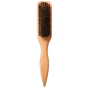 OWIIZI Slick Back Hair Brush for Smoothing Ponytail, Soft Boar Bristle Styling Edge Control Brush for Sleek Hair, Wooden Rat Tail Pointed Handle Wax Stick for Hair, Teasing Hair Brush for Men Women (Brown)