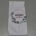 HIWX Farmhouse Home Sweet Home Decorative Kitchen Towels and Dish Towels, Family Botanical Eucalyptus Leaves Plant Hand Towels Tea Towel for Bathroom Kitchen Decor 16x24 Inches