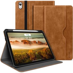 H HOLIMET Case for iPad Air 13 inch M3 2025 & M2 2024 with Pencil Holder Shockproof Folio Cover, Auto Sleep/Wake, Vegan Leather (Brown)