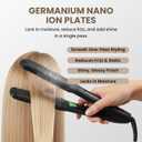 Black Germanium Flat Iron Hair Straightener 1.25 Floating Plates, Ionic Fast-Heat MCH, Digital 180450F, Frizz Control, 60-Min Auto Shutoff, 8.5-ft Swivel Cord, Salon Professional