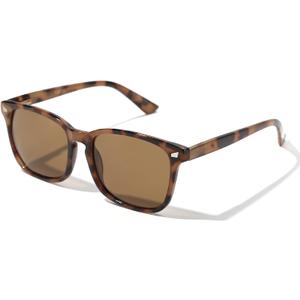 TIJN Polarized Sunglasses for Women's and Mens, Classic Square Frames Shades for UV Protection, Stylish and Trendy Sunnies (16.tortoise Frame / Brown Lens)