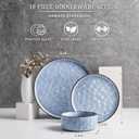 HaWare Dinnerware Sets, 18-Piece Plates and Bowls Set, Stoneware Dish Set for 6, Ceramic Dinnerware for Home Restaurant, Chip and Scratch Resistant, Microwave and Dishwasher Safe, Reactive Blue