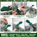 Weysat 18 Pcs Christmas Garland Hangers Hooks for Mantel Garland Ties Adjustable Stocking Holder Reusable Silicone Adhesive Straps Wreath Hangers for Fireplace(Stylish Style) (Red, Green, White)