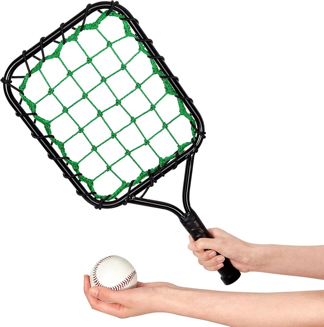 Meooeck Baseball Fungo Racket Light Weight Bat Racket 12 oz Fungo Bat Baseball Softball Training Equipment for Coaches Youth Parents Drills Control and Accuracy Practicing, Black Green, One Size