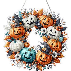 JJFox Diamond Art Hanging Kit for Adult,Special Shaped Rhinestone,Double Sided 5D DIY Acrylic Diamond Art Painting Window Pendants Home Garden Wall Hanging Kits Hanging Ornament (Halloween Pumpkin) JJFox Diamond Art Hanging Kit for Adult,Special Shaped Rhinestone,Double Sided 5D DIY Acrylic Diamond Art Painting Window Pendants Home Garden Wall Hanging Kits Hanging Ornament (Halloween Pumpkin)