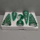 Syhood 6 Pcs Sage Green Mercury Glass Christmas Tree for Tabletop Light up Figurine Christmas Tree Mercury Cracked Glass Globe with Light for Xmas Decor Home Party Centerpiece Mantel Gift