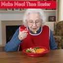 6 Pcs Adaptive Utensil with Bib Bowl Plate Set Weight Cutlery Gift for Elderly Disabled Hand Arthritis Parkinson(Red)