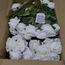 Hananona Artificial Roses in Bulk, Fake Silk White Roses Realistic Roses for Wedding Centerpieces Flower Arrangement Home Decor (100, White)