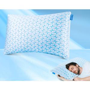 QUTOOL Firm Pillow King Size Shredded Memory Foam Pillows, Adjustable Cooling Pillow for Side Sleeper, Supportive Fluffy Bed Pillows for Sleeping with Washable Cover, Gift for Dad Mom (King Size(Set of 1))