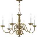 Livex Lighting 5006-01 Williamsburgh 6 Light Antique Brass Chandelier, 24"L x 24"W x 18"H