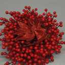 Dingion 4 Pack Christmas Mini Wreath for Cabinets 13 Inch Pre-lit Artificial Red Berry Wreath Bulk with LED Lights and Bow Xmas Winter Holiday Decor for Kitchen Front Door Wall Window Home