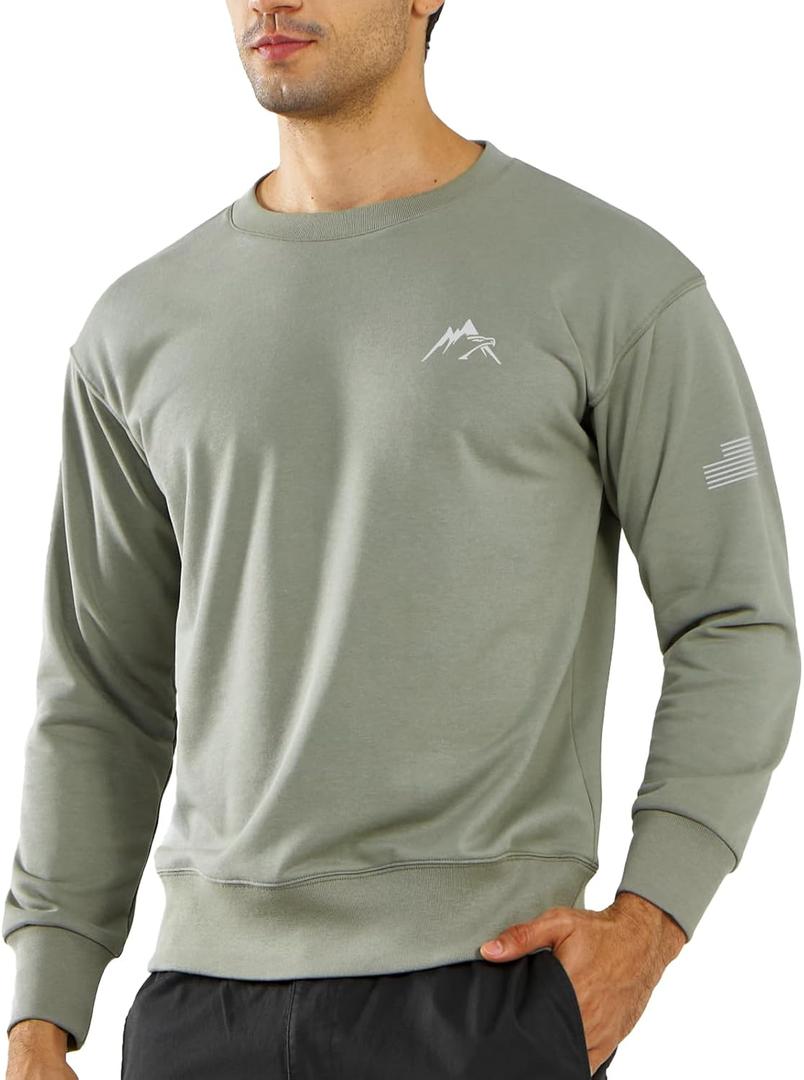NORTHYARD Men's Crewneck Sweatshirt Long Sleeve Cotton Sweat Shirt Lightweight Athletic Workout Sport Gym Running Sweatshirts (XX-Large)
