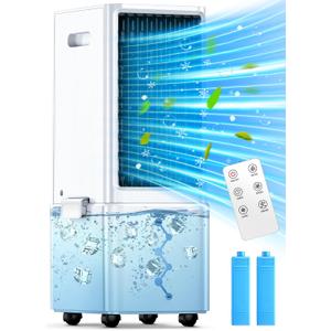 Amazon.com: NOMEY 28in Portable Air Conditioners w/Remote, Evaporative Air Cooler w/ 12H Timer for Auto-off, 4 Modes & 4 Speeds, Waterless Alert ...