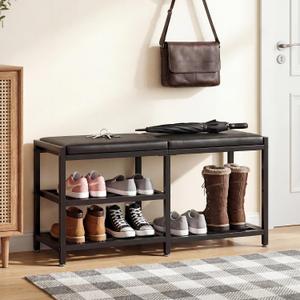 33“ Iron Shoe Rack Storage Bench for Entryway, Holds Up to 560lb, 11.8 inches x 33.26 inches x 16.5 inches