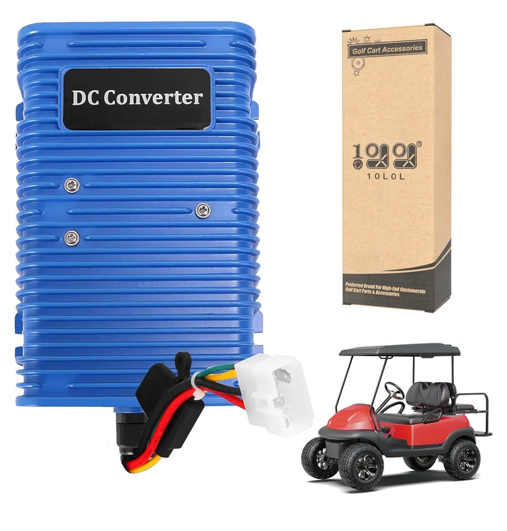 Universal Golf Cart Voltage Reducer DC Converter 36V or 48V to 12V, 30 Amp 360 Watts with Power Source