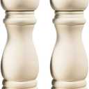 BILL.F Salt and Pepper Grinder Wooden Pepper Mill Grinder White Salt Pepper Shakers Set of 2 with Adjustable Ceramic Rotor- 7 Inch (Creamy White)