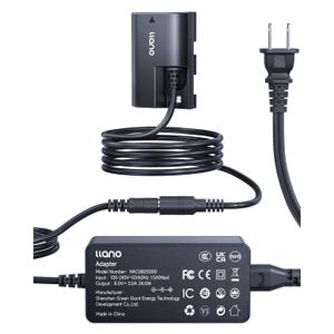 llano LP-E6 LP-E6N LP-E6NH Dummy Battery AC Power Adapter Kit Compatible with Canon EOS R6/R7 Mark II, 5D/6D/7D Mark II/III/IV, 60D/70D/80D/90D Continuous Power Supply for Studio Shoots
