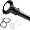 Shower Rod Tension Shower Curatin Rod Adjustable Shower Curtain Pole in Screw Or No Need Tool Mounted Nickle and Black (26-42)
