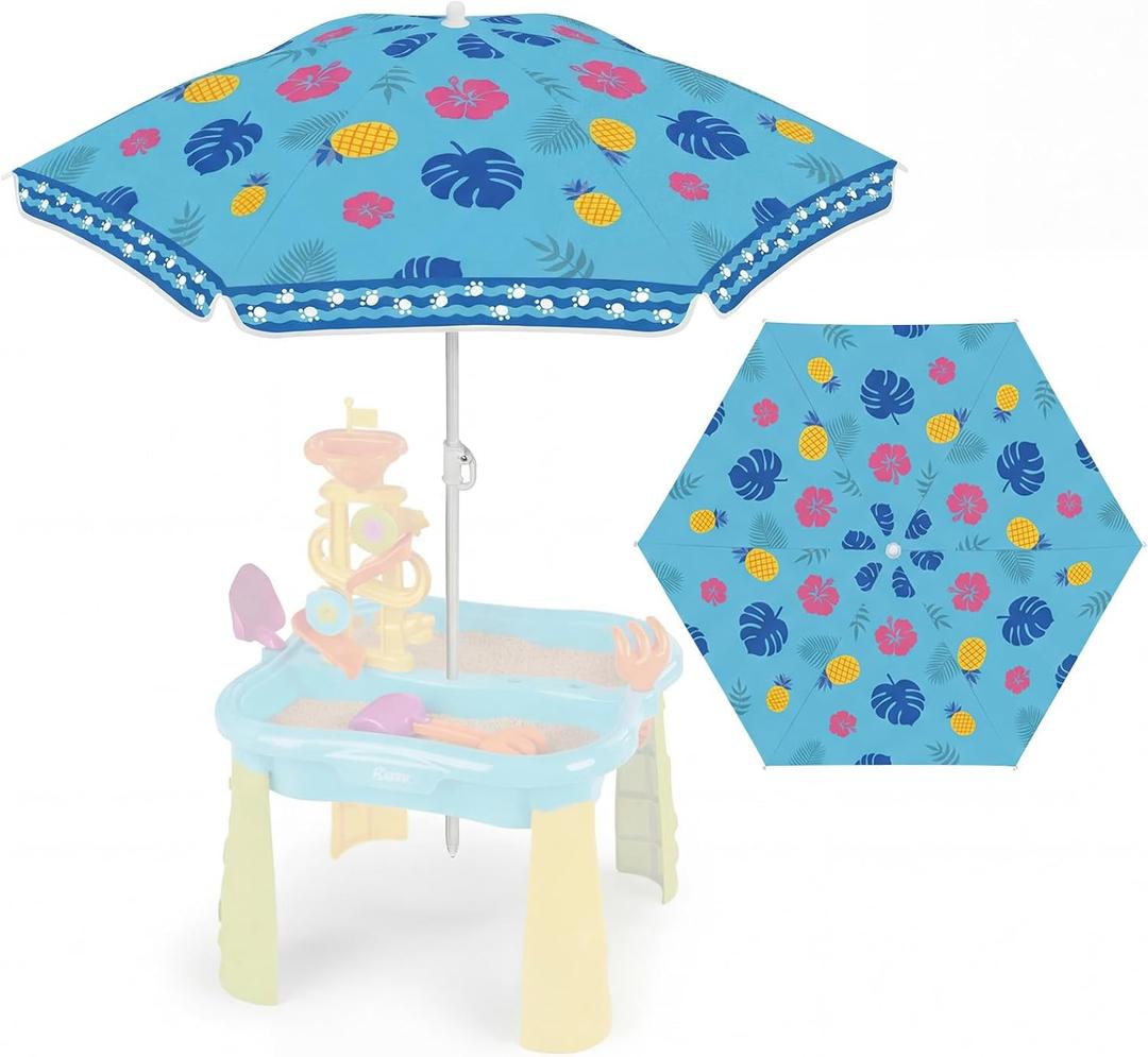 Dansydaisy Beach Umbrella for Water Table, Picnic Table Shade, 47 Inch Replacement Portable Outdoor Umbrella, UV Protection for Sand Play Camping Patio Garden, Tables Not Included