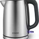 COSORI Electric Kettle, PlasticFree Interior, 2 Lid Opening Angles, Easy to Clean, Automatic Shut Off & BoilDry Protection, Stainless Steel Tea Kettle, Hot Water Boiler & Heater, 1.7L, 1500W
