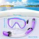Seovediary Kids Snorkel Set, Anti-Fog Panoramic Tempered Glass Kids Snorkel mask, Anti-Leak Scuba Diving Mask with Mesh Bag, Dry Top Snorkeling Gear for Kids and Youth Age 4-16