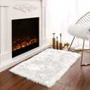 Latepis White Sheepskin Rug 2x3 Faux Fur Sheepskin Rug for Living Room Fluffy Washable Rugs for Bedroom Luxury Room Decor Furry Rugs Rectangle, 2' x 3' (Rectangular), White